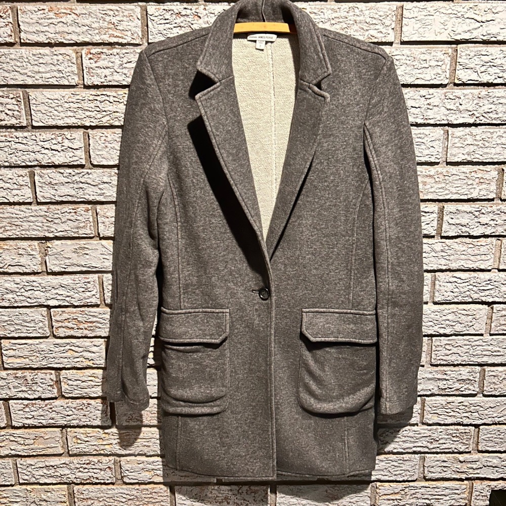 Standard James Perse Grey Cotton French Terry Blazer Jacket WTC2778 Size 2